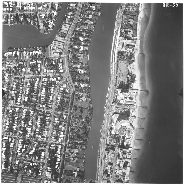 Aerial view of Surprise Lake and the beach - Recto Photograph