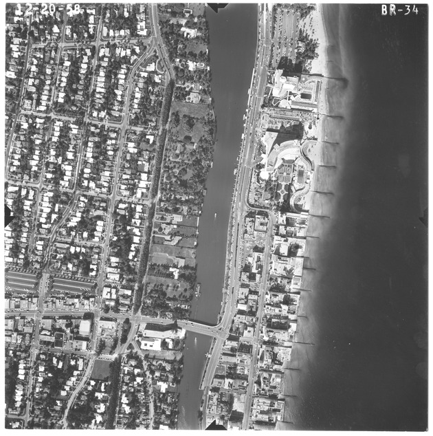 Aerial view of 41st Street bridge and Indian Creek Dr. - Recto Photograph