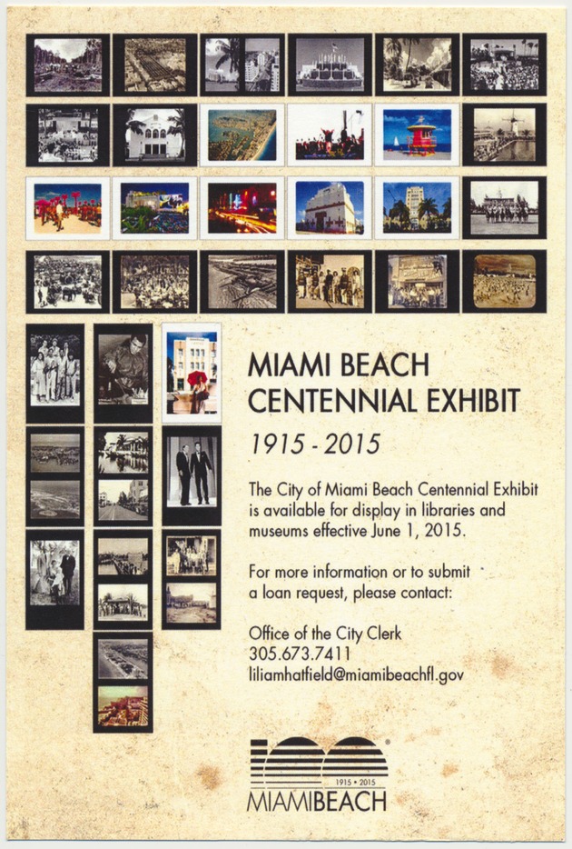 Miami Beach Centennial Exhibit - Pamphlet Recto