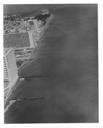 Aerial view of oceanfront hotels looking north