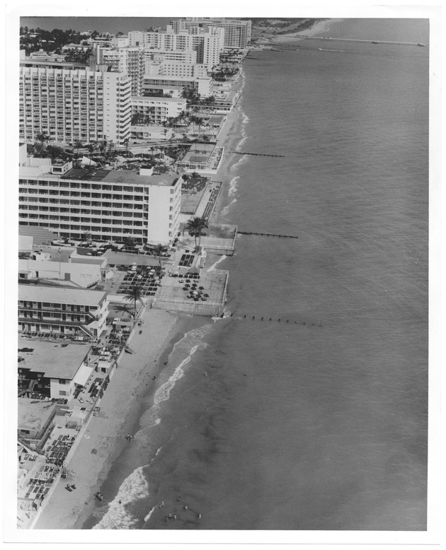 Aerial view of Bal Harbour oceanfront hotels looking north - Recto