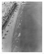 Aerial view of North Beach oceanfront hotels, green spaces, and buildings looking north