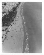 Aerial view of North Beach oceanfront hotels, green spaces, and buildings looking north