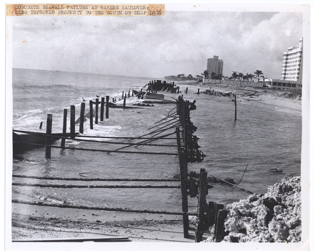 Concrete seawall failure at Bakers Halouver: also improved property to the south on deep lots - Recto