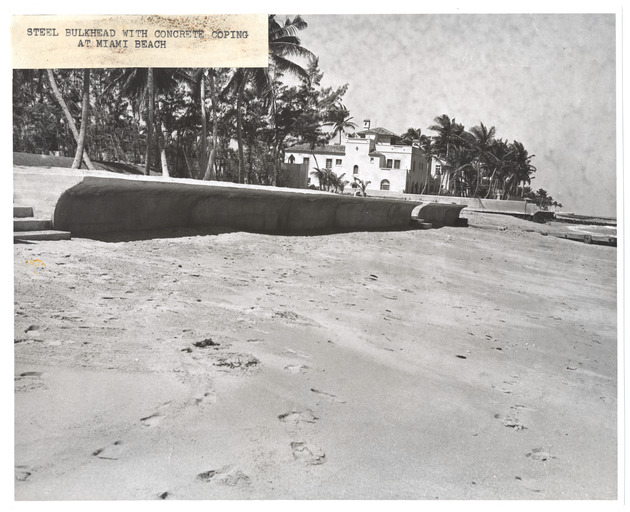Steel bulkhead with concrete coping at Miami Beach - Recto