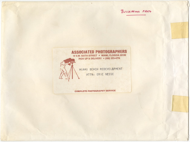 Miami Beach Redevelopment envelope from Associated Photographers - Envelope Front