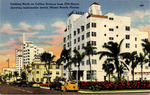 Looking North on Collins Avenue from 37th Street, showing fashionable hotels, Miami Beach, Florida