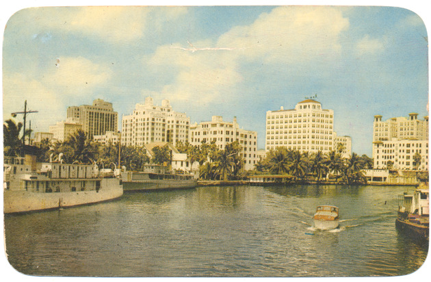 Miami's Beautiful Skyline from Miami River - Recto