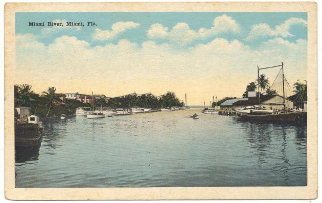 Miami River and Fort Dallas Park Postcards - Postcard, recto: Miami River, Miami, Fla.