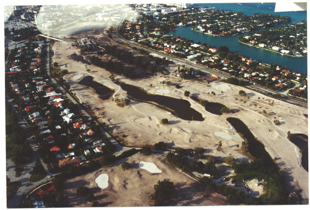 Aerial view of the Miami Beach Golf Club, Sunset Lake and Sunset Islands looking south west - Recto Photograph