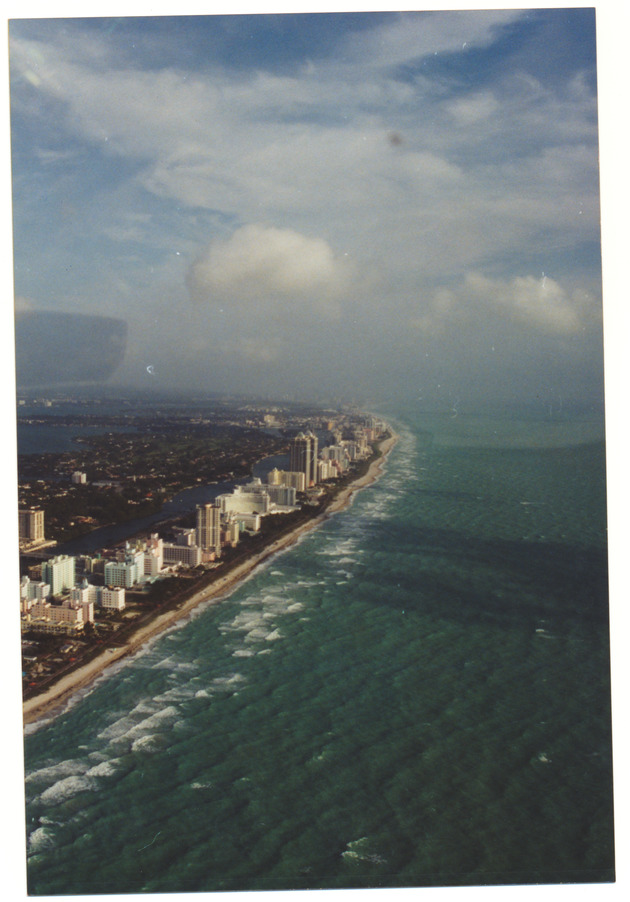 Aerial view of North Miami Beach from the ocean and looking looking north - Recto Photograph