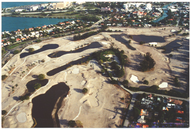 Aerial view of the Miami Beach Golf Club, Biscayne Waterway - Recto Photograph