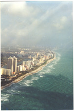 Aerial view of North Miami Beach from the ocean and looking looking north.
