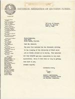 Historical Association of Southern Florida Correspondence and documents