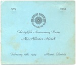 Thirty-fifth Anniversary Party McAllister Hotel February 1954