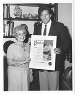 Mayor Alex Daoud presenting awards, 1980s