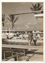 View of hotel pool and springboard