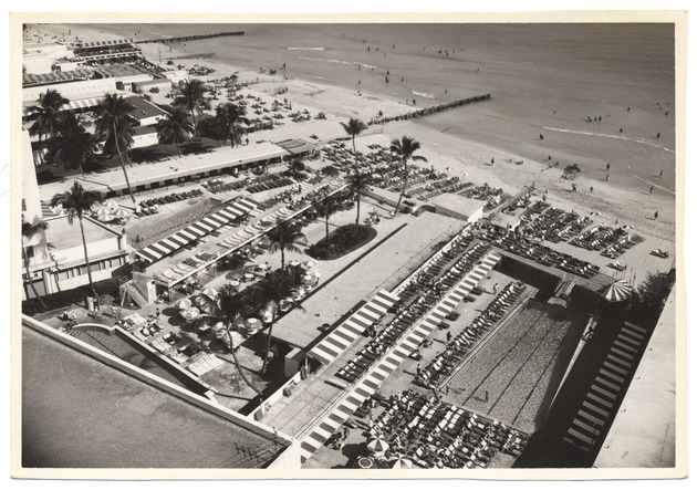 View of hotel pools and the ocean