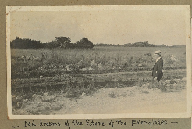 Photographs from an album, 1919-1920 - Item 3 Dad dreams of the future of the Everglades