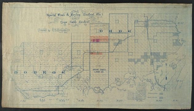 Map showing special road and bridges, Cape Sable District, Monroe County, 1920 - Full Map