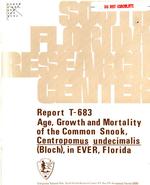 Age, Growth and Mortality of the Common Snook, Centropomus undecimalis (Block), in Everglades National Park, Florida