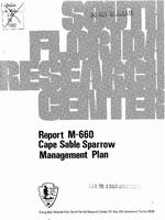 [1982-04] Cape Sable Sparrow Management Plan