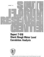 [1981-04] Shark Slough Water Level Correlation Analysis