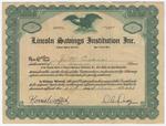 Stock Certificate (2). Lincoln Savings Institution Inc.