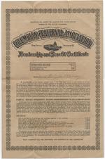 [1923-07-02] Benefit Certificate of Membership. Columbian Fraternal Association. Rebecca Dorsey