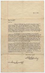 [1933-05-08] Letter from Royal Holding Company to Dana A. Dorsey