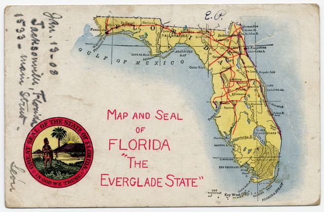 Map and Seal of Florida - Front
