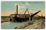 [1913] Dredging on a Canal in The Everglades, Florida.