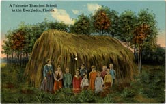 A Palmetto thatched school in the Everglades, Florida