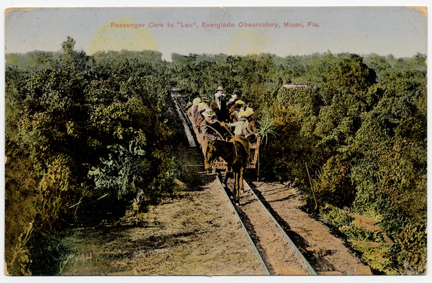 Passenger cars to "Leo", Everglade Observatory, Miami, Fla. - Front