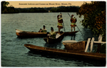 Seminole Indians and Canoes on Miami River, Miami Fla.