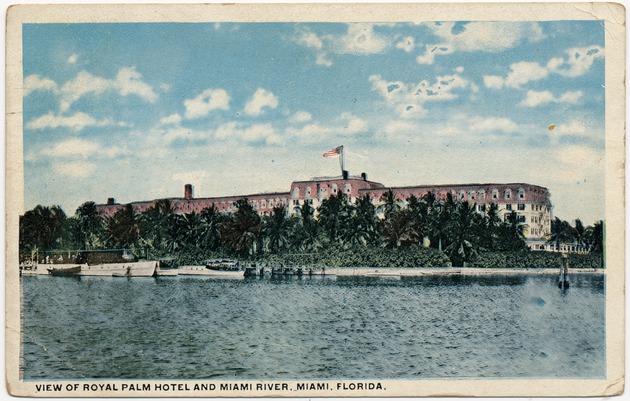View of Royal Palm Hotel and Miami River, Miami, Florida - Front