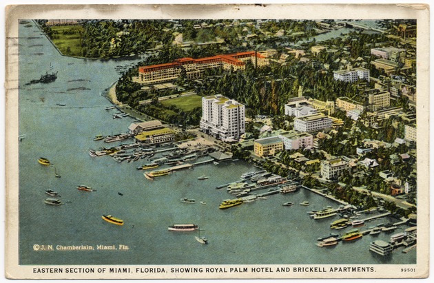 Eastern section of Miami, Florida, showing Royal Palm Hotel and Brickell apartments. - Front