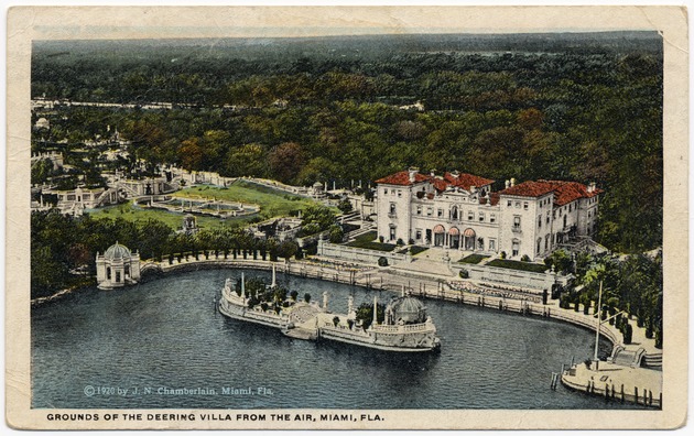 Grounds of the Deering Villa from the air, Miami, Fla. - Front