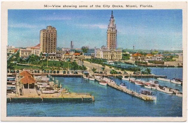 View showing some of the city docks, Miami, Florida. - Front