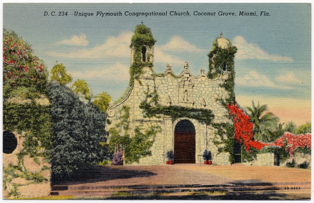Unique plymouth congregational church, Coconut Grove, Miami, Fla. - Front