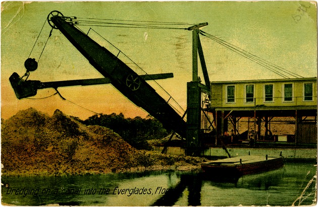 Dredging on a canal into the Everglades, Florida - Back