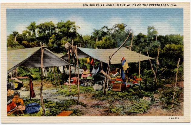 Seminoles at Home in the Wilds of the Everglades, Fla. - Front