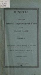 Minutes of the Trustees of the Internal Improvement Fund, State of Florida. Vol. 10