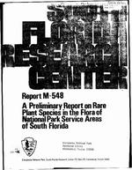 [1979] A Preliminary Report on Rare Plant Species in the Flora of National Park Service Areas of South Florida