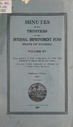 Minutes of the Trustees of the Internal Improvement Fund, State of Florida. Vol. 15