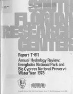Annual Hydrology Review: Everglades National Park and Big Cypress National Preserve Water Year 1978
