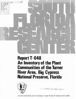 [1982-01] An Inventory of Plant Communities of the Turner River Area, Big Cypress National Preserve, Florida