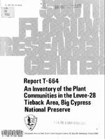 [1982-05] An Inventory of the Plant Communities in the Levee-28 Tieback Area, Big Cypress National Preserve