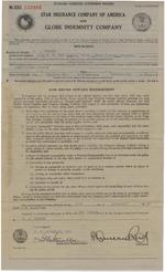 [1938-10-30] Star Insurance Company and Globe Indemnity Company. Standard Automobile Policy for Dana A. Dorsey