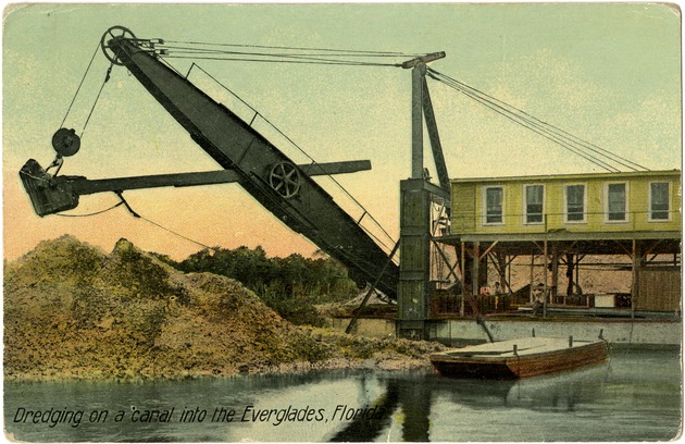 Dredging on a canal into the Everglades, Florida - Front